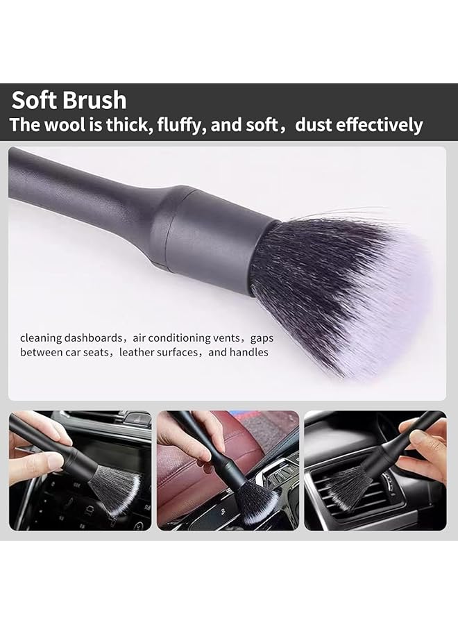 DMG TECH 3Pcs Car Detailing Brush Set, Auto Detail Brush Kit, Universal Car Crevice Brush For Clean Interior Or Exterior, Car Dust Removal Brush For Dashboard, Air Vent, Leather Seats, Tires (3Pcs) - Image 4