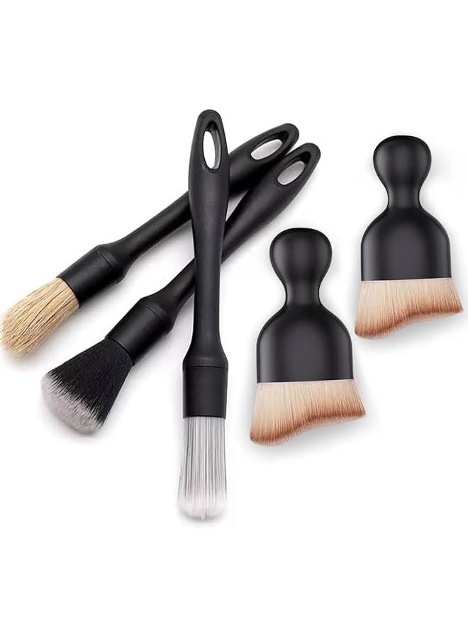 DMG TECH 3Pcs Car Detailing Brush Set, Auto Detail Brush Kit, Universal Car Crevice Brush For Clean Interior Or Exterior, Car Dust Removal Brush For Dashboard, Air Vent, Leather Seats, Tires (3Pcs) - Image 1