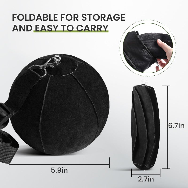 FINGER TEN Golf Smart Ball Training Aid Impact Inflatable Balls with Air Pump Adjustable Lanyard Assist Teaching Posture Correction Trainer Aids for Men Women Beginner Golfer (Black) - Image 5