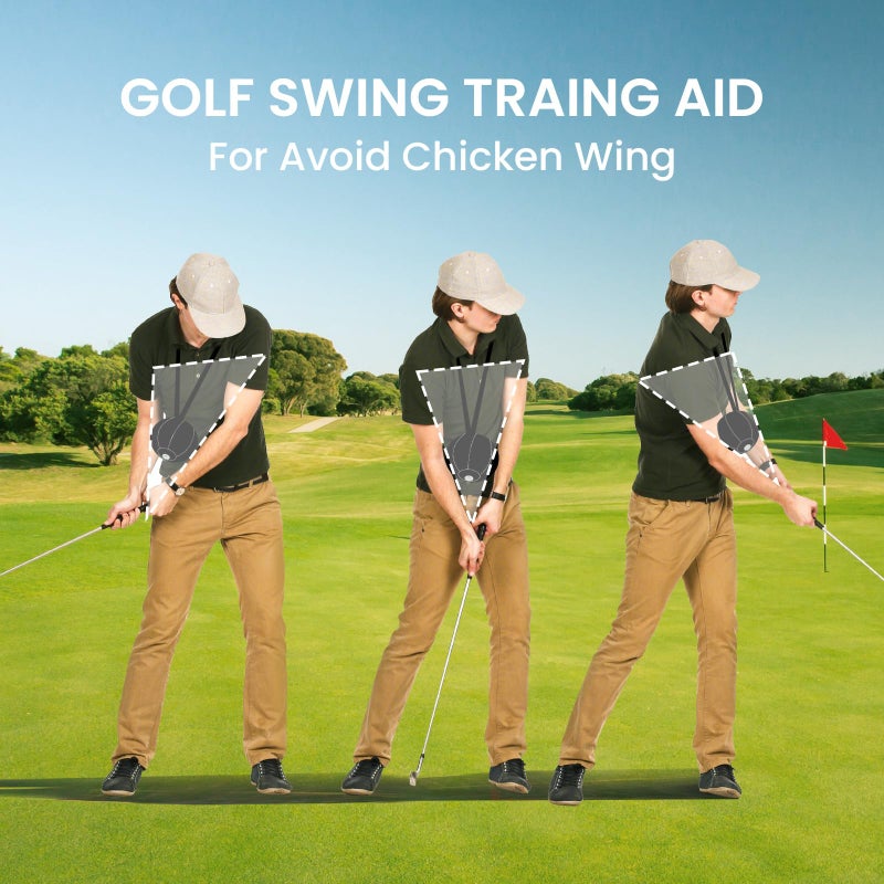 FINGER TEN Golf Smart Ball Training Aid Impact Inflatable Balls with Air Pump Adjustable Lanyard Assist Teaching Posture Correction Trainer Aids for Men Women Beginner Golfer (Black) - Image 4