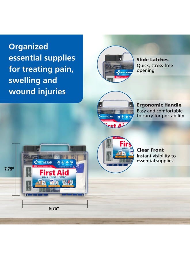 First Aid Only 91248 OSHA-Compliant First Aid Kit, All-Purpose 50-Person Emergency First Aid Kit for Business, Worksite, Home, and Car, 260 Pieces - Image 4