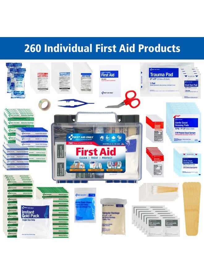 First Aid Only 91248 OSHA-Compliant First Aid Kit, All-Purpose 50-Person Emergency First Aid Kit for Business, Worksite, Home, and Car, 260 Pieces - Image 3