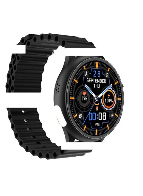 Smart Watch HM8 Ultra Max Round Dial 1.52 HD Display Wireless Charger Bedside Clock Waterproof Fashion Smartwatch Ultra Black