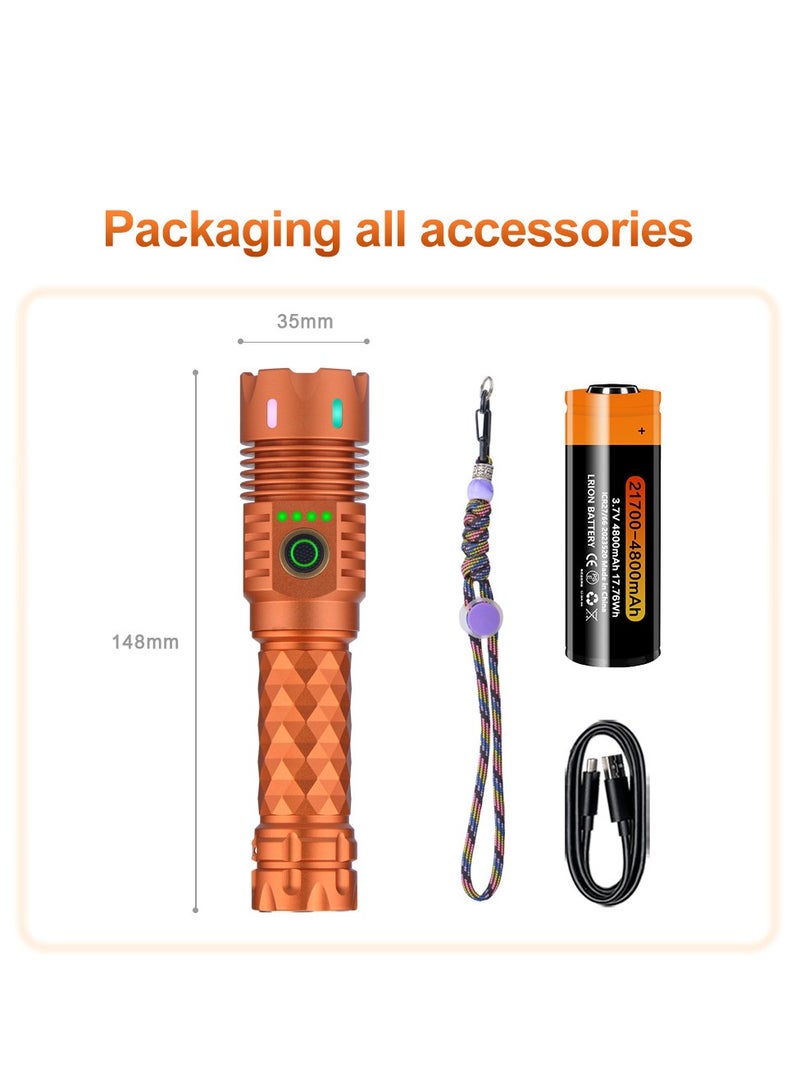 مصباح يدوي LED مدمج مغناطيسي قابل لإعادة الشحن - برتقالي - Image 1