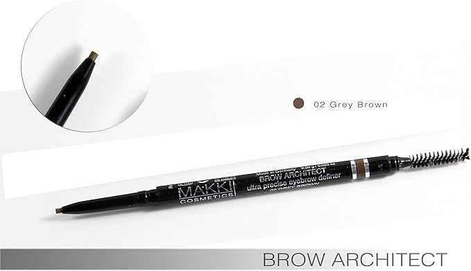Makki Grey Brown Brow Architect Eyebrow Definer Pencil Matte Finish with brush fine strokes natural expression - Image 3