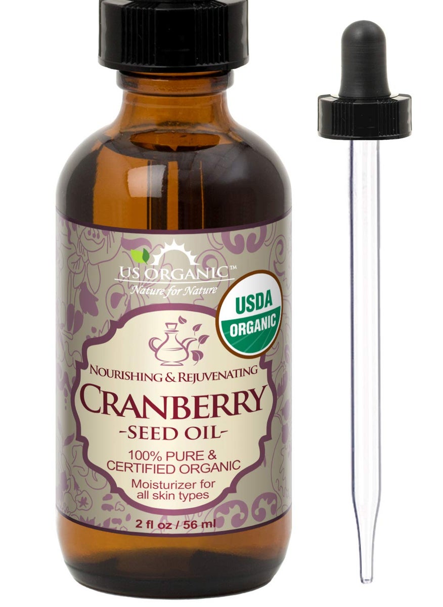 US Organic - US Organic Cranberry Seed Oil USDA Certified Organic100 Pure  Natural Cold Pressed Virgin Unrefined in Amber Glass Bottle wGlass Eyedropper for Easy Application 2 oz 56 ml - Image 1