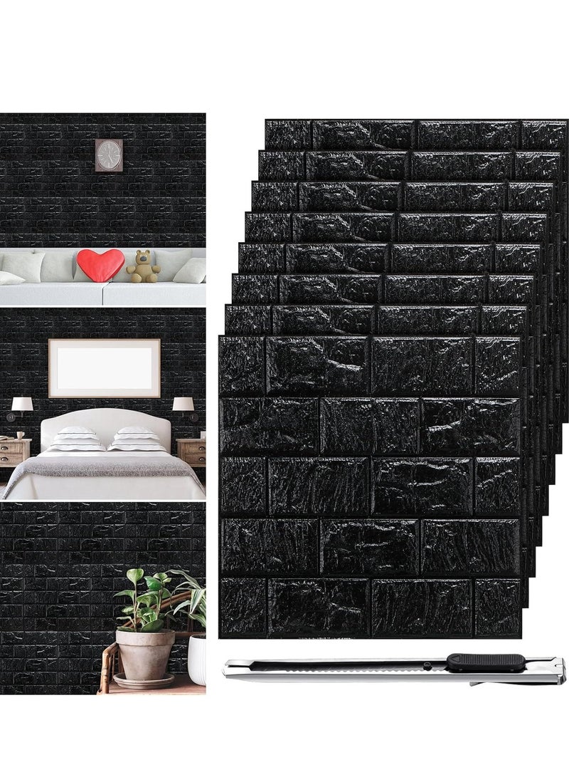 SYOSI 10 Pcs 3D Wall Panels Peel and Stick Foam for Indoor Decor, Waterproof Kitchen Backsplash, Faux Stone Panel Self-Adhesive Wallpaper Bathroom, Bedroom - Image 1