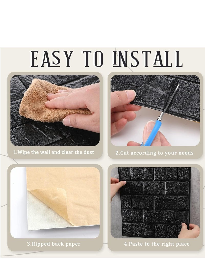 SYOSI 10 Pcs 3D Wall Panels Peel and Stick Foam for Indoor Decor, Waterproof Kitchen Backsplash, Faux Stone Panel Self-Adhesive Wallpaper Bathroom, Bedroom - Image 5