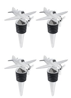 KASTWAVE 4 PCS Wine Stopper Bottle Stopper Wine Saver, Reusable Wine Stopper Used, Wine Champagne Preservation Plug, Aircraft Style Beer Wine Spout Saver Beverage Bottle Seal  - Image 1
