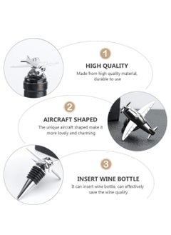 KASTWAVE 4 PCS Wine Stopper Bottle Stopper Wine Saver, Reusable Wine Stopper Used, Wine Champagne Preservation Plug, Aircraft Style Beer Wine Spout Saver Beverage Bottle Seal  - Image 3