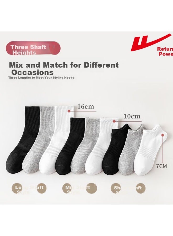 Pull Back Warrior Short Crew Socks Men's Cotton Antibacterial Deodorant Sports Socks Autumn Winter - Image 3