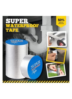 Excefore Super Strong Aluminum Foil Butyl Tape Super Waterproof Tape Self Adhesive Adhesive Tape Kitchen and Bathroom House Roof Mending Materials for Pipes Patch Holes  - Image 2