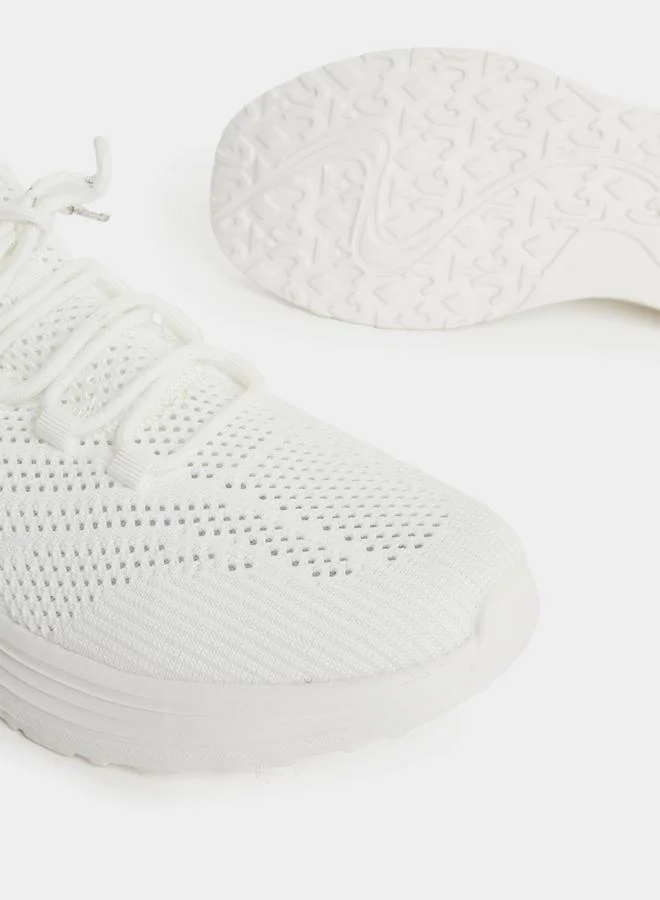 تايك تو Take Two Textured Lace Up Sneakers