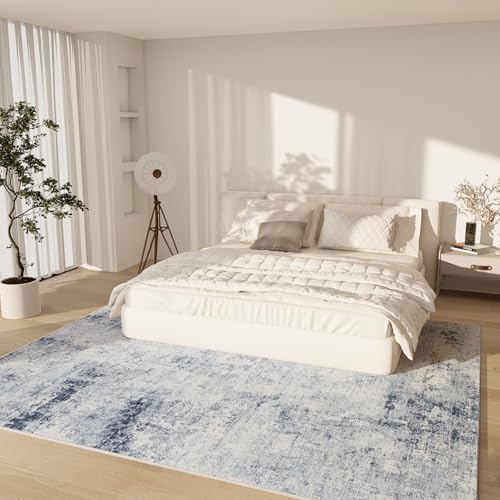 palohom 8x10 Area Rugs for Living Room: Washable Rug Non Slip Low Pile Soft Faux Wool Non Shedding Vintage Large Carpet Rugs for Bedroom Dining Room Kitchen Nursery Under Table Home Office Farmhouse Indoor - Image 2