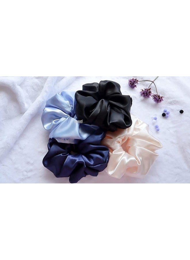 Viyanshi Silk Satin Hair Ties Scrunchies Elastic Hair Band for Women (s14) - Multicolor - Image 2