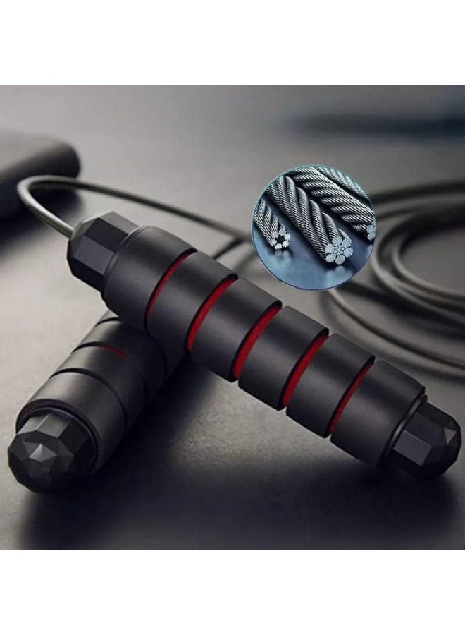 Jump Ropes - Wide Wire Sports Jump Rope, Weight for Jumping, Sports Test, Lightweight Jump Rope, Weight Loss Equipment Wire Rope with Carrying Bag (Red) (Multicolor) - Image 2