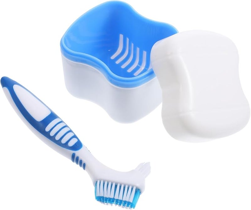 فرشاة أسنان الأسنان الاصطناعية بتصميم فرشاة مائلة وصندوق تخزين لسهولة التنظيف - Image 2