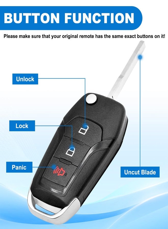 CAUORMOTE Flip Key Fob for Ford F-150 F-250 F-350 Pickup Truck 2015-2019, F-250 F-350 Super Duty Pickup Truck 2017-2019, F-450 F-550 Pickup Truck 2018 2019,Ford Explorer 2016-2018, N5F-A08TAA,NF5-AO8TAA,5923667 - Image 5
