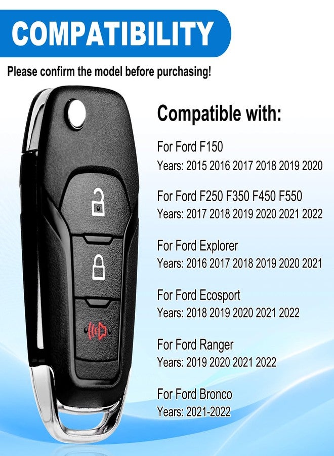 CAUORMOTE Flip Key Fob for Ford F-150 F-250 F-350 Pickup Truck 2015-2019, F-250 F-350 Super Duty Pickup Truck 2017-2019, F-450 F-550 Pickup Truck 2018 2019,Ford Explorer 2016-2018, N5F-A08TAA,NF5-AO8TAA,5923667 - Image 3