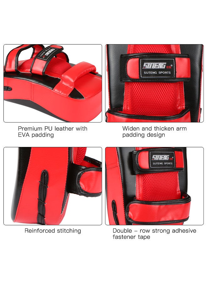 SUTENG Boxing Glove Kick Boxing Muay Thai Punching Pad Curved Strike Shield Boxing Training Mitt Punching Pad Outdoor Sports Mitten Boxing Practice Equipment Boxing Pad Arm Pad  - Image 4