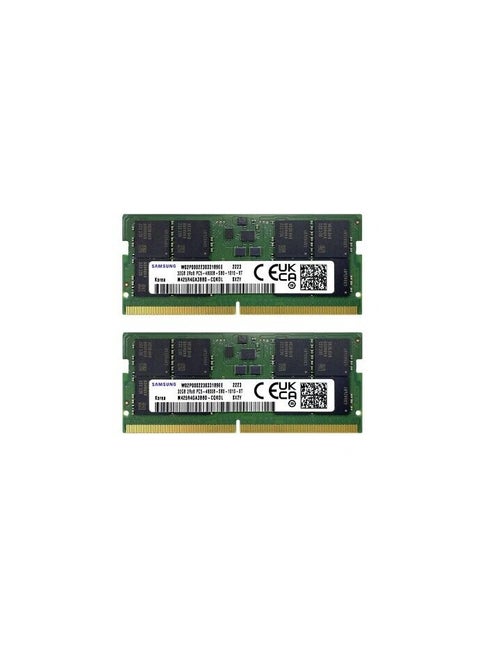 وحدة ذاكرة الكمبيوتر المحمول Samsung 16 جيجابايت (1 × 16 جيجابايت) DDR5-4800 SODIMM PC5-38400S، سرعة الساعة 4800 ميجاهرتز، 1R × 8، SO-DIMM NON-ECC، جهد الذاكرة 1.1، 262 دبوس | M425R2GA3BB0-CQK