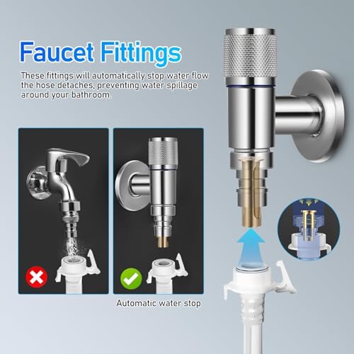 GSAINTLY® Washing Machine Faucet, Water Spigot with Hose Handle, Washing Machine Tap Dishwasher Angle Valve Laundry Tap(Chrome Finish) - Image 3