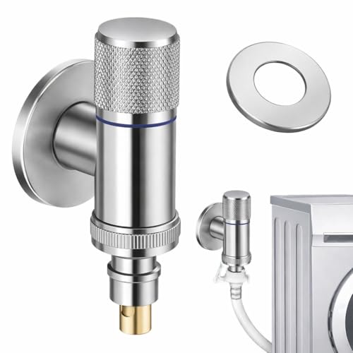GSAINTLY® Washing Machine Faucet, Water Spigot with Hose Handle, Washing Machine Tap Dishwasher Angle Valve Laundry Tap(Chrome Finish) - Image 1