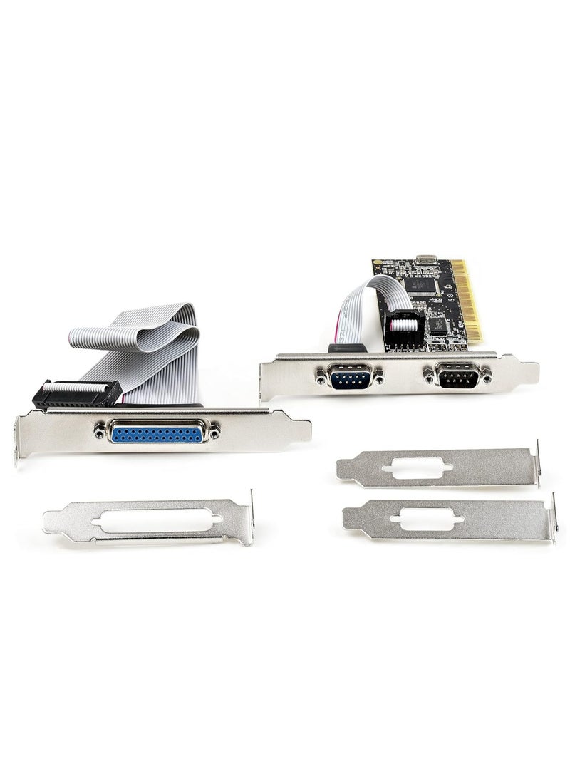 Generic PCI Serial Parallel Combo Card with Dual Serial RS232 Ports (DB9) & 1x Parallel LPT Port (DB25) - PCI Combo Adapter Card - PCI Expansion Card Controller - PCI to Printer Card (PCI2S1P2)  - Image 2