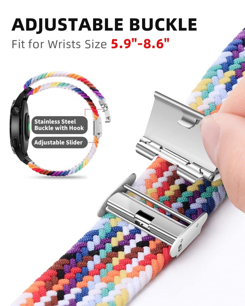 BandRain Stretchy Braided Bands Compatible with Google Pixel Watch 3 41mm/Pixel Watch 2 Band/Google Pixel Watch Band - Upgraded Connector - Elastic Nylon Breathable Sport Straps for Women Men - Image 3