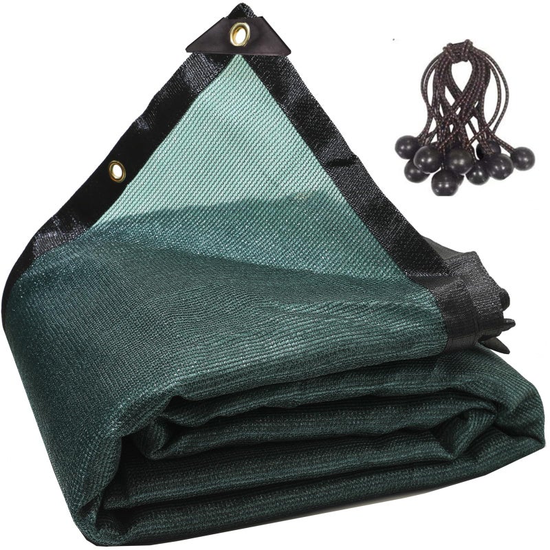 EMEKIAN EMEKIAN 90% Green 10ft x 8ft High Density Fabric Shade Sun Shade Cloth Shade Mesh Canopy Taped Edge with Grommets for  - Image 1