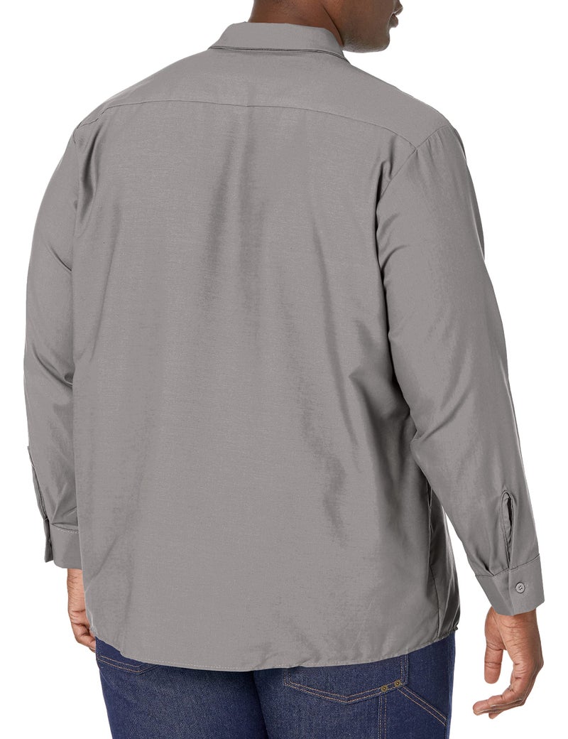 Red Kap Men's Industrial Work Shirt, Regular Fit, Long Sleeve, Light Grey, X-Large - Image 2