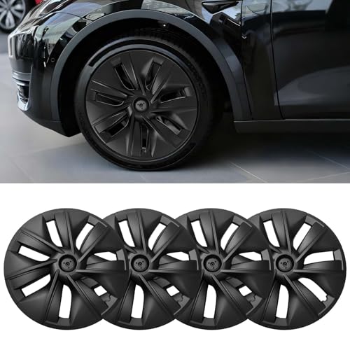 Nrovonis Wheel Covers 19 Inch for Tesla Model Y 2024 2023 2022 2021,Hubcaps Rim Protector Replacement ABS Material Tesla Model Y Accessories (4-Piece Set) - Image 1