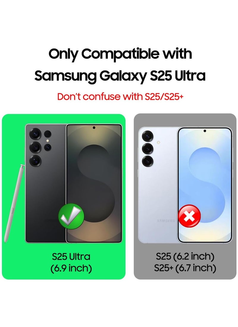 Slim Soft Silicone Matte Case with Camera Lens Protector With Stable Magnetic Shockproof For Samsung Galaxy S25 Ultra (Blue)