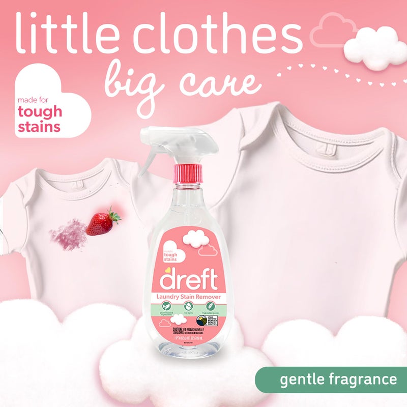 Dreft Stain Remover for Baby Clothes and Hypoallergenic Baby Stain Remover Spray Plus Travel Size Stain Treater Pen, 24 Fl Oz ( Pack of 2 + Stain Pen) - Image 4