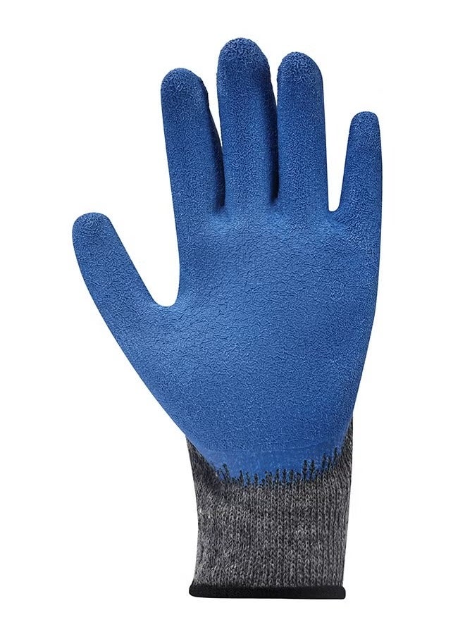 Gloves - 2 Pairs, 90g, Blue - Rubber Palm-Coated Work Gloves with Wrist Protection, Breathable Seamless Knit Cotton Fabric - Ideal for Construction, Mechanics, Warehouse, Industrial, Gardening - Image 4