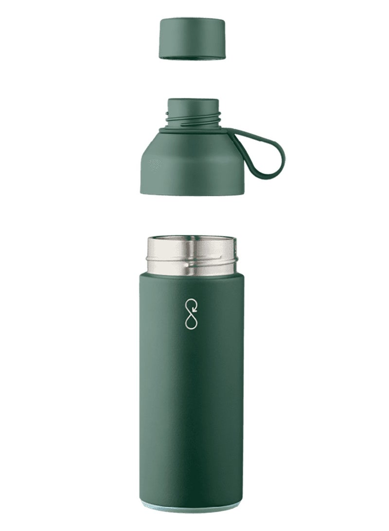 Ocean Bottle Eco-Friendly Stainless Steel Reusable Water Bottle Leakproof BPA Free Dishwasher Safe Double Wall Vacuum Insulated Thermos Flask - Forest Green 500 ml - Image 4