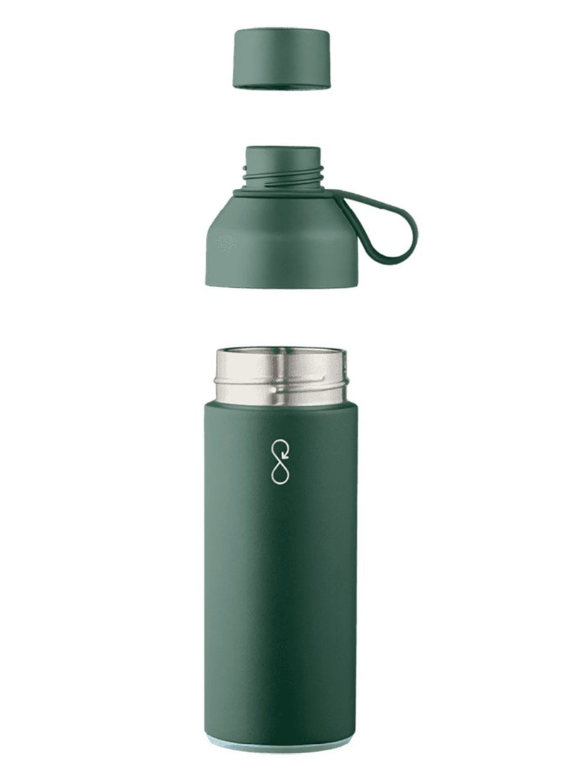 Ocean Bottle Eco-Friendly Stainless Steel Reusable Water Bottle Leakproof BPA Free Dishwasher Safe Double Wall Vacuum Insulated Thermos Flask - Forest Green 500 ml - Image 3