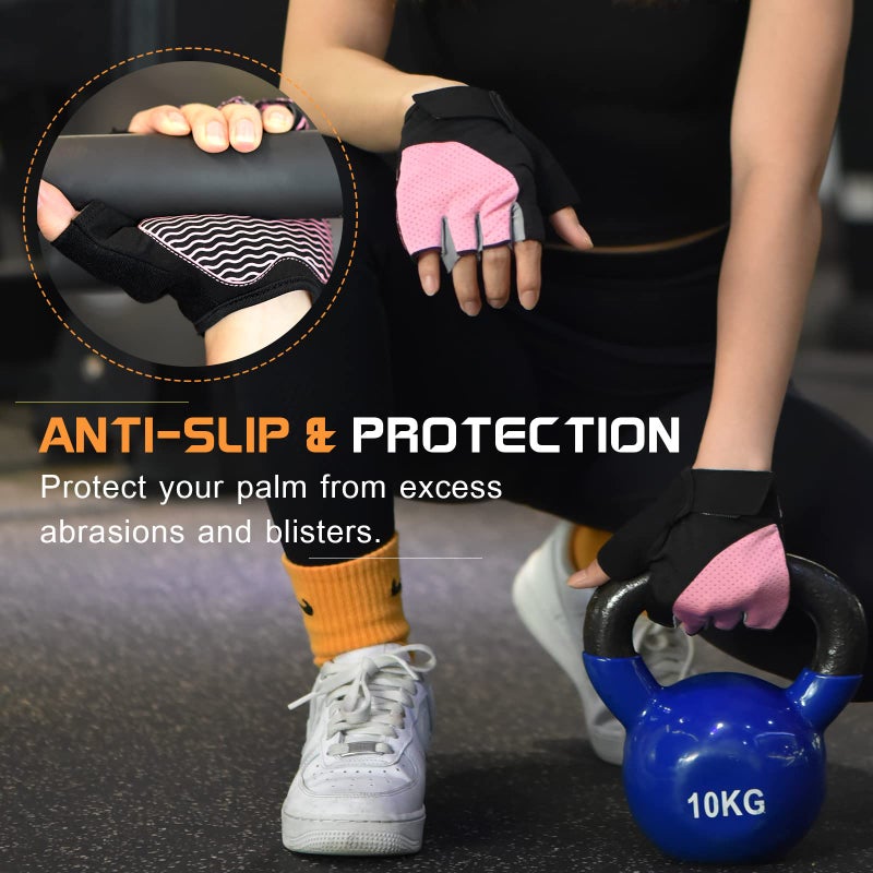 sunnex Gym Gloves, Workout Gloves, Fingerless Gloves for Weightlifting, Lightweight Breathable Fitness Gloves, Sports Gloves for Training Lifting Weight Cycling Climbing Rowing - Image 5