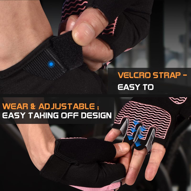 sunnex Gym Gloves, Workout Gloves, Fingerless Gloves for Weightlifting, Lightweight Breathable Fitness Gloves, Sports Gloves for Training Lifting Weight Cycling Climbing Rowing - Image 4