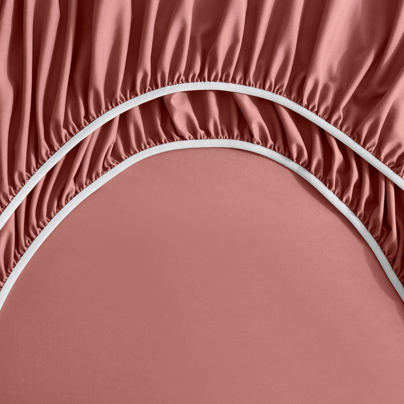 Nestl Extra Deep Pocket Split King Sheet Set - 7 PC Soft Microfiber Split King Sheet Sets deep Pocket - Fade Resistant Bedding Sheets & Pillowcases - Split King  Pink Clay - Image 4