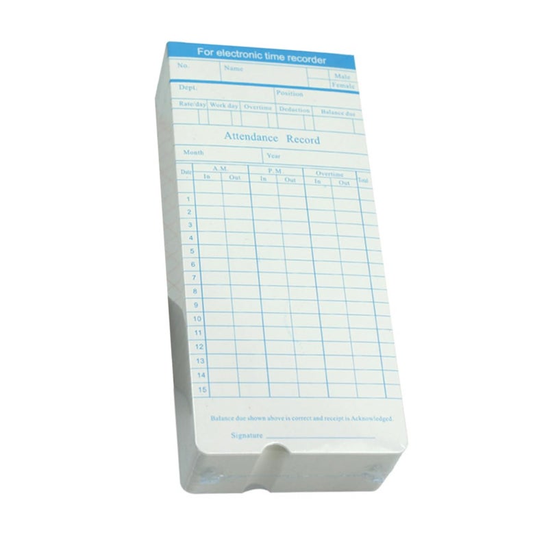 100 Sheets Employee Attendance Record Paper Tracking Cards Office Assorted Colors - Image 2