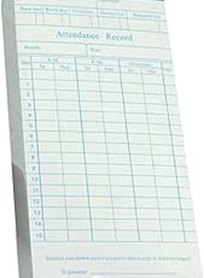 100 Sheets Employee Attendance Record Paper Tracking Cards Office Assorted Colors - Image 1