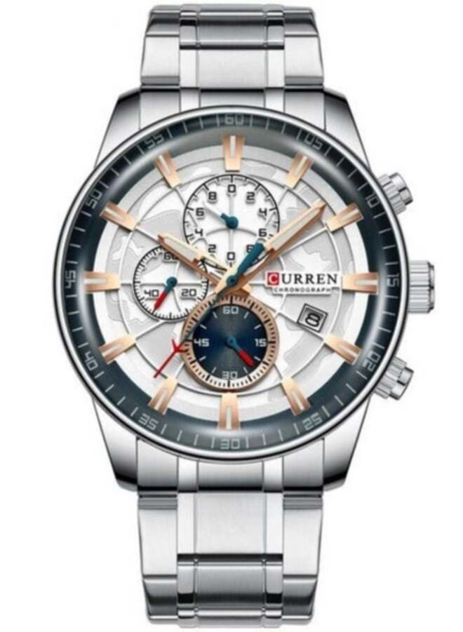 CURREN Men's Quartz Watch Waterproof Luminous Stainless Steel Strap Fashion Watch Lover Gift