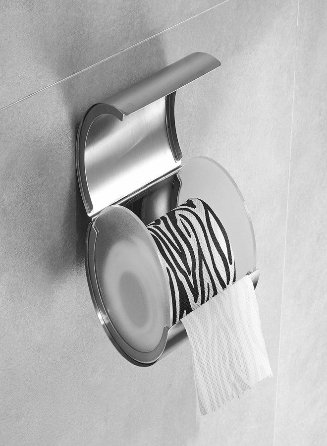 JunSun Cat Proof Toilet Paper Holder Dog Proof Toilet Paper Roll Holder Pet Proof TP Holder Anti-Cat TP Roll Holder TP Roll Keeper Protector Round Enclosed Wall Mounted Stainless Steel Brushed Nickel - Image 3