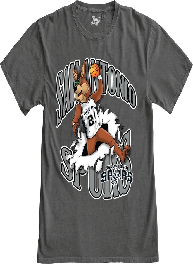 Blue 84 San Antonio Spurs NBA Officially Licensed T-Shirt Ringspun Slam Mascot Black, XX-Large - Image 3