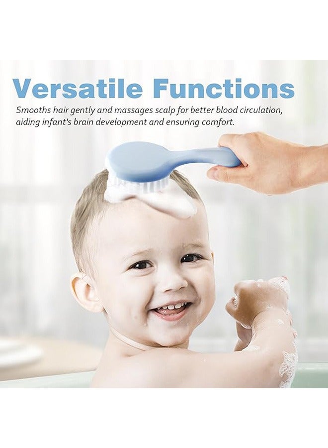 Baby Hair Comb Set, Soft Baby Hair Brush Baby Comb Hair Comb Set Baby Care Hair Brush for Girls and Boys, Ideal Present for Baby, Blue  - Image 3