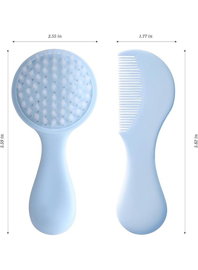 Baby Hair Comb Set, Soft Baby Hair Brush Baby Comb Hair Comb Set Baby Care Hair Brush for Girls and Boys, Ideal Present for Baby, Blue  - Image 5