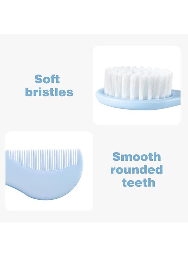 Baby Hair Comb Set, Soft Baby Hair Brush Baby Comb Hair Comb Set Baby Care Hair Brush for Girls and Boys, Ideal Present for Baby, Blue  - Image 4
