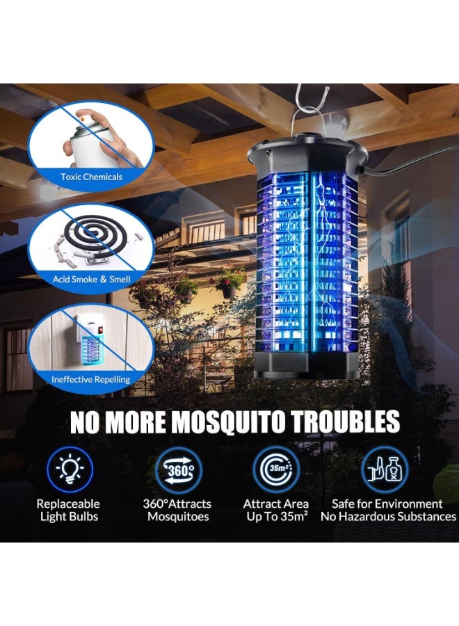 Electric Mosquito Killer, Mosquitoes and Flying Insects Zapper, Electric Mosquito, Fly Zapper, Bug Zapper of Inside and Outside, Portable UV Indoor and Outdoor Flying Fly Insect Killer Electronic UV Lamp for Home, Bedroom, Kitchen, Office - Image 4