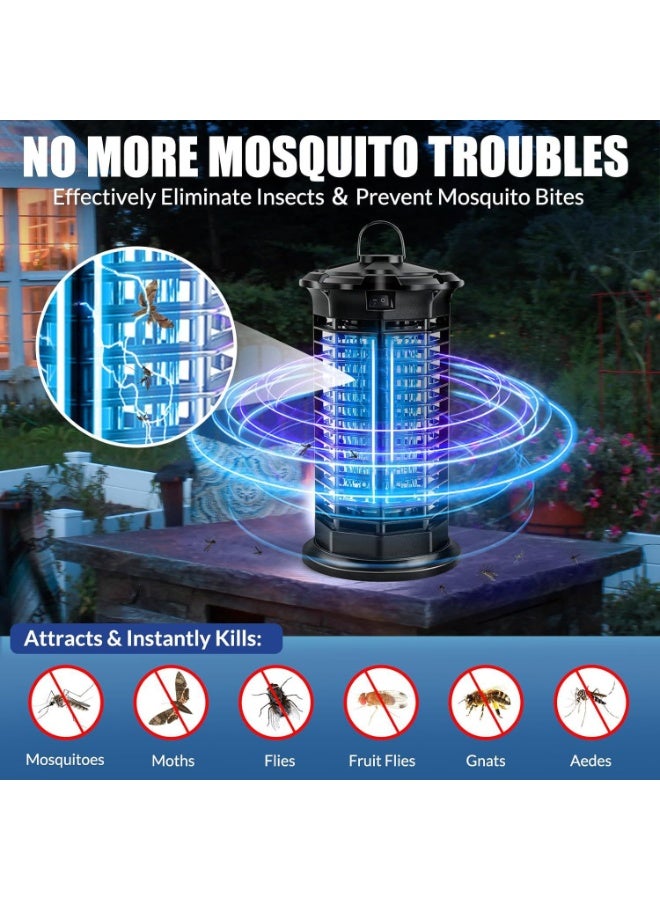 Electric Mosquito Killer, Mosquitoes and Flying Insects Zapper, Electric Mosquito, Fly Zapper, Bug Zapper of Inside and Outside, Portable UV Indoor and Outdoor Flying Fly Insect Killer Electronic UV Lamp for Home, Bedroom, Kitchen, Office - Image 2